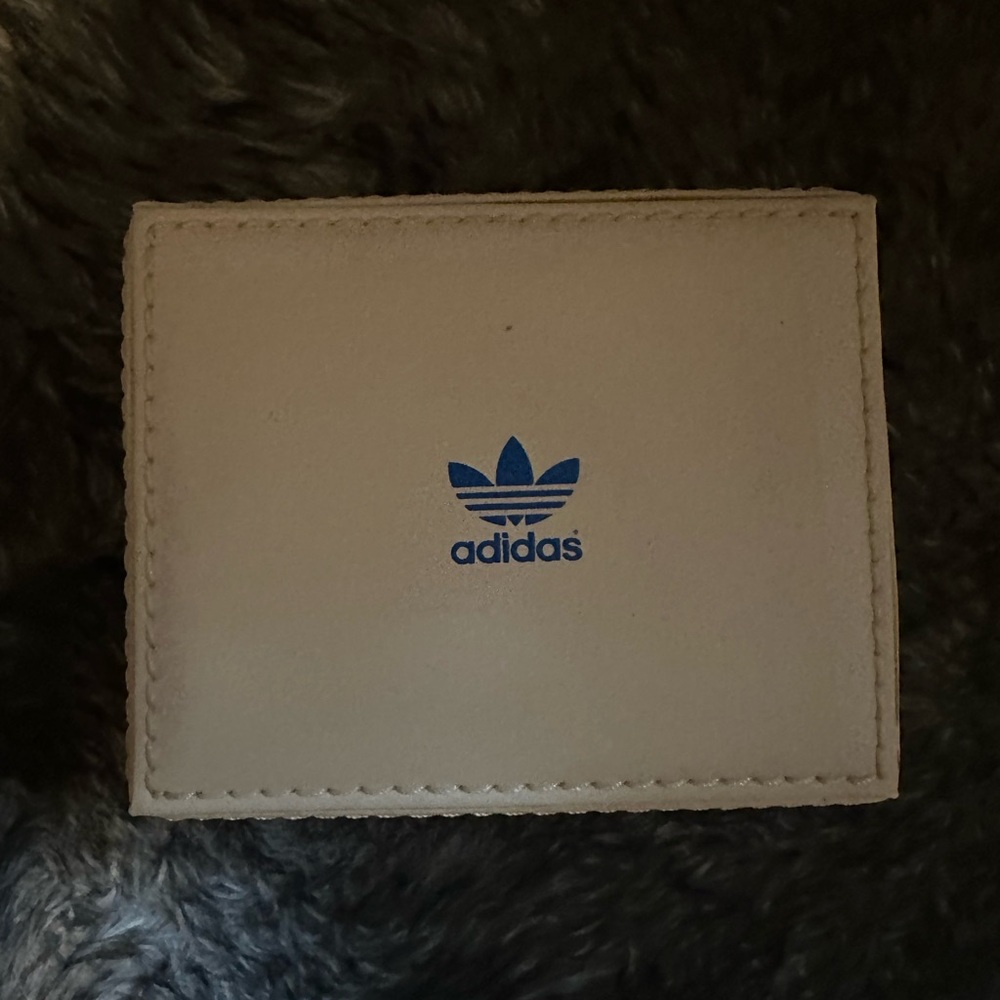 Vintage Adidas leather Cream Watch with Blue Logo